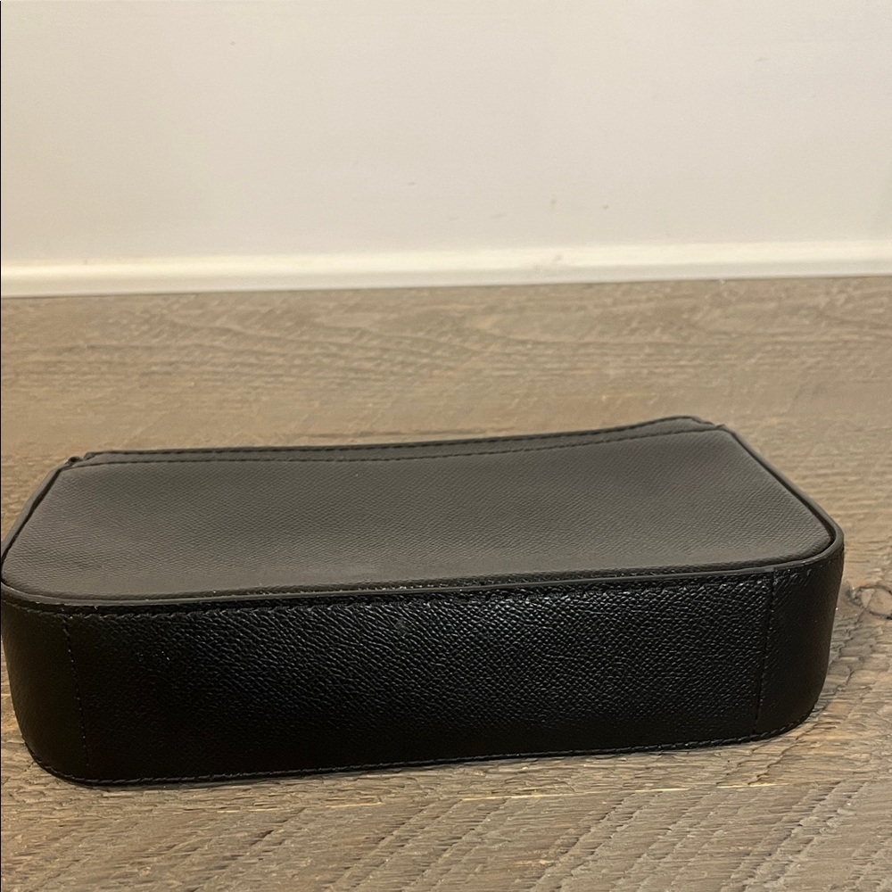 Michael Kors "Saylor" Pouchette Wristlet Black Saffiano Leather White Spellout - Picture 4 of 10